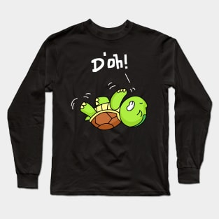 D'oh Cute Funny Turtle Lies On Back Fun Long Sleeve T-Shirt